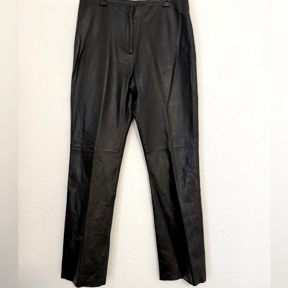 Vakko VS2  Black Soft Leather Pants (Women’s Size 8)  Lined 100% Lamb Leather